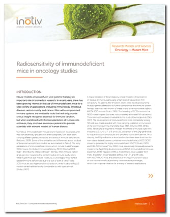 Radiosensitivity of immunodeficient mouse models in oncology studies
